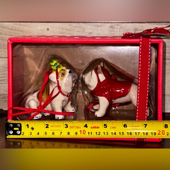 BLUE SKY CLAYWORKS "BULL DOGS” Christmas Ornaments Hand Crafted NIB - Picture 7 of 8